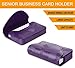 FYY Business Card Holder, Handmade Premium Leather Business Name Card Case Universal Card Holder with Magnetic Closure (Hold 30 pics of Cards) Lilac