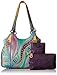 Anuschka Women's Hand Painted Genuine Leather Triple Compartment Satchel - Zip Entry, Multiple Pockets & Multipurpose Pouch