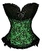 BSLINGERIE Women Black Floral Gothic Lolita Princess Corset