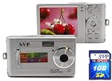 SVP DC-12DX-Silver 12MP Max Thinnest DIGITAL CAMERA VIDEO w/ SOUND! (SVP 1GB High Speed SD Memory Card Included)