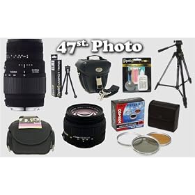 Sigma 18-50mm f/3.5-5.6 DC HSM & 70-300mm f/4-5.6 DL-M Motorized DG Lens Kit + Professional Accessory Kit for Nikon D700, D300, D200, D100, D90, D80, D70, D60, D50, D40, D2HS, D2XS, & D3 Digital SLR Camera's