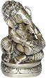 Handcrafted Decor Sitting Ganesha Metal Statue Playing Dholak 2.5 x 2.5 x 4 inches