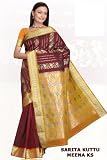 Deep Burgundy Pure Kancheepuram Silk festival handloom Saree / Sari