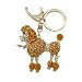 Gold Rhinestone Poodle Keychain