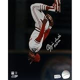 MLB Ozzie Smith Cardinals White Jersey Flip Vertical Autographed 8-by-10-Inch Photograph with "HOF 02" Inscription