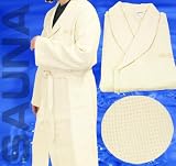 Bademantel weiss 100% Baumwolle Gr��e L Sauna W-Piquee original ELECSA