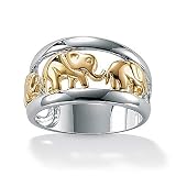 Silver Tutone Elephant Ring Size 10