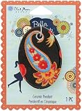 Blue Moon Bella Artiste Ceramic Pendant, 1/Pkg, Oval/Flower