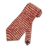 Men's Handmade Tie Cream Ancient Chinese Character Red Silk Necktie