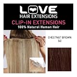 Love Hair Extensions 100 Human Hair Clip In Extensions Colour 4 Chestnut Brown