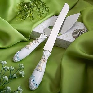 Beach Theme Wedding Knife Cake Server Set, 1