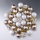 Swarovski Crystal Pearl April Birthstone Flowers Brooch
