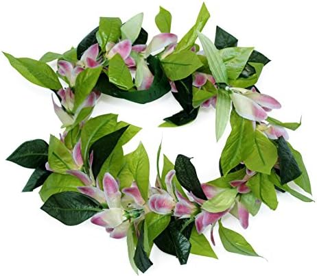 Hawaii Luau Party Maile Artificial Fabric Wahine Wedding Haku Head Band Pink Lily