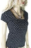 Ladies Next Black and White Polka Dot Stretch Top in womens Size 10 – 16