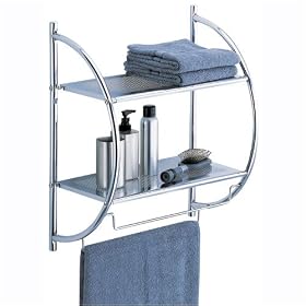 2 Tier Bathroom Shelf with Towel Bars by Polder