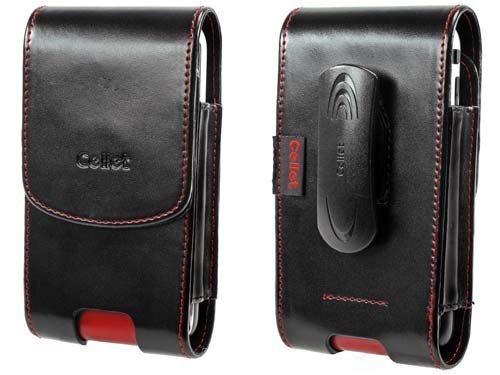Omega Leather Executive Vertical Case Carrying Pouch With 2 interchangable Belt Clips