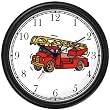 Red Fire Truck or Firetruck Wall Clock by WatchBuddy Timepieces (White Frame)