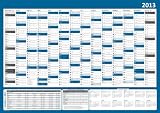 Produkt-Bild: XXL Wandkalender 2013 - DIN A0 Format (1188 x 840 mm) - Wandplaner 2013 XXL - 14 Monate, inkl. Ferientermine und Feiertage + Vorschau 2014, Offset-Druck auf Bilderdruckpapier gl&auml;nzend - (Kalender gerollt)