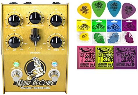 Stone Deaf FX Trashy Blonde Distortion	Bundle - 2 Items: Ernie Ball Guitar Strings, 1 Dozen Dunlop Tortex Picks