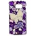 Note 5 Case,Galaxy Note 5 Case - Mavis's Diary 3D Handmade Bling Crystal Luxury Butterfly with White Pearls and Shiny Sparkling Purple Diamonds Gems Clear PC Hard Cover for Samsung Galaxy Note 5