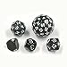 Set of Unique Dice: d4, d8, d12, d24, and d60 in Black
