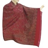 Handmade Jamawar Wool Shawl In Paisley Design Neck Wrap Dress For Her (Free Shipping) Shwl0223r