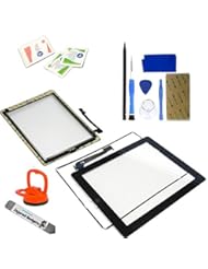 Wireless: Black Touch Screen Glass Digitizer Assembly With Spare Parts (Home Button, Flex Cable, Camera Bracket, Adhesive) For iPad 3 3rd Gen 3G Generation - InjuredGadgets
