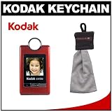 KODAK SMILE G150 1.5 Digital Photo Album Keychain (Red) + Microfiber Spudz Cloth Kit