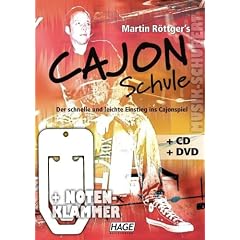 Cajon Schule (+CD und DVD) inkl. praktischer Notenklammer - Der schnelle und leichte Einstieg ins Cajonspiel - Grundlagen und Spieltechniken - neues einliniges Notensystem f�r den schnellen Lernerfolg - Lehr-DVD mit �ber 120 Minuten Spielzeit (Taschenbuch) von Martin R�ttger (Noten/Sheetmusic)