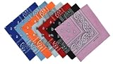 ATM - Bandana / Foulard - 100% Coton - 8 coloris : Noir, Blanc, Rouge, Bleu clair, Bleu roi, Orange, Rose ou Lavande