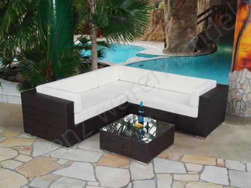 Gartenmöbel / Sitzgruppe Polyrattan braun meliert – Modena 3 Gartenmöbel / Sitzgruppe Polyrattan braun meliert – Modena 3
