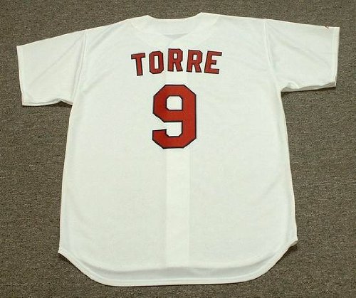 JOE TORRE St. Louis Cardinals 1969 Majestic Cooperstown Throwback Home Baseball Jersey, MEDIUM
