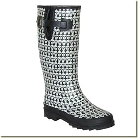 Black Boots and White Skulls Wellies