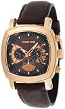 K&BROS Men's 9448-3 Steel Squared Sport Chronograph Rose