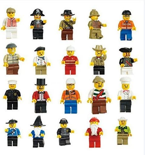 AIRS Men People Minifigures Toy,Compatible with Lego and All Major Building Blocks Brands ,Not Assembled (Lot of 20)