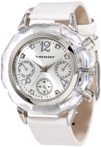Vernier Women's VNR11093SS Deco Pushers Polyurethane Quartz Watch