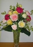 Review Miraflores  / Silk roses in glass vase