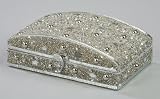 Silver Beaded Wood Jewelry Box