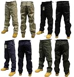 Adults Plain Combat Trousers color - Black,size -W30/L32