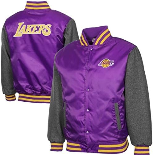 Los Angeles Lakers Youth Jacket. Satin Button - Up Youth Size Small