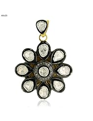 Victorian Style 14kt Gold Rose Cut Diamond Pendant Jewelry