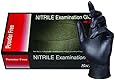 SKINTX BLK50005-S-BX Nitrile Medical Grade Examination Gloves, 5 mil - 5.5 mil, Powder-Free, Textured, Chemotherapy Tested, Latex-Free, Non Sterile, Small, Black (Pack of 100)