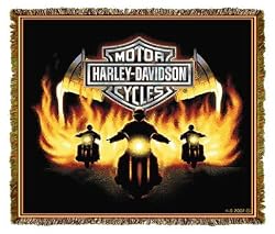 Harley-Davidson&reg; Motorcycles Flame Riders Throw Blanket