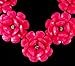 Fit&Wit Color Golden Plated Chain 7 Flowers Mint Statement Fashion Flower Necklace Hot Pink