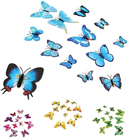 12PCS DIY 3D Butterfly Wall Stickers Art Modern Decal Curtain Home Decor PVC+Pin Home Decor Sticker On The Art Wall