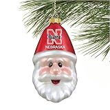 Nebraska Cornhuskers Blown Glass Santa Cap Ornament