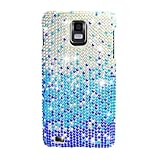 Waterfall Blue With Full Rhinestones Hard Protector Case Cover For Samsung  ....