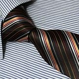 Best Prices personalised boyfriend gifts-P5176 Designer Fashion Gift Necktie Black Gold Red Ties Set Striped Neck Tie for Men Woven Pure Silk Mens Neckwear Neck Tie Set