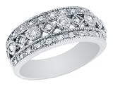 Antique Vintage Diamond Anniversary Wedding Band 2/5 Carat (ctw) in 18K White Gold