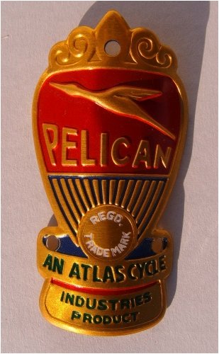 Steuerkopfschild Pelican Fahrrad Oldtimer Head Patch